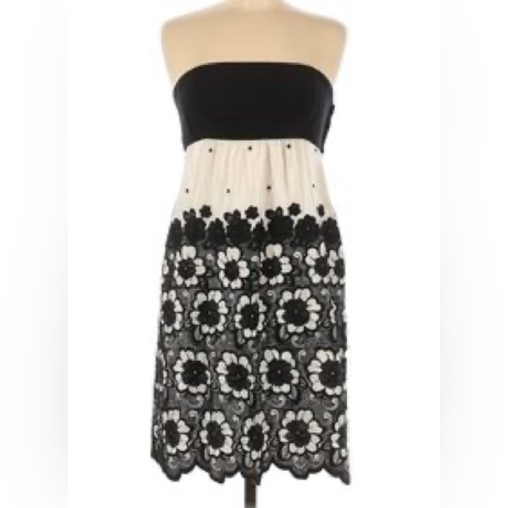 Tibi Silk Embroidered Strapless Mini Dress - Picture 3 of 12
